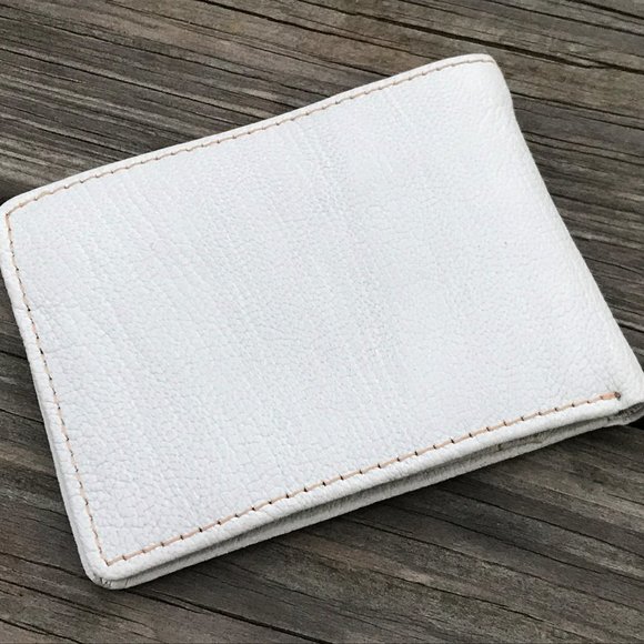 Father day Wallet White Real Leather Photo ID Hold - Picture 5 of 10